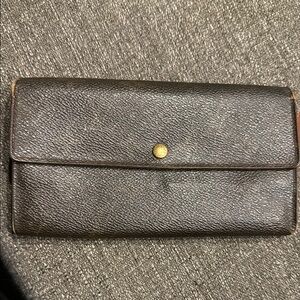 Louis Vuitton Sarah Brown Leather Wallet